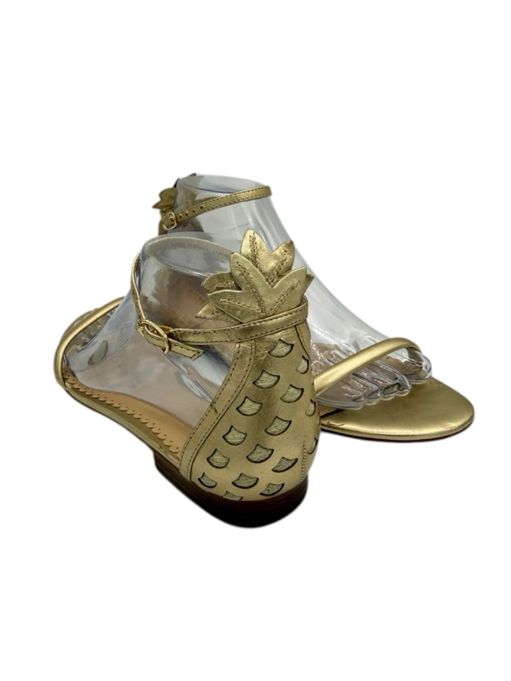 Lilly Pulitzer Laura Pineapple Sandals 7 1/2 Gold